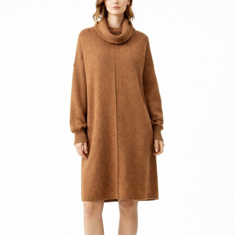 J.JILL Cowl Neck Sweater Dress in‎ Nutmeg. Size 2XL